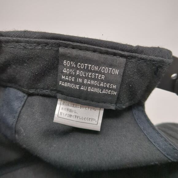 Volcom Snapback Cap Black One Size Adjustable Embroidered Vented Holes 6 Panel - Picture 9 of 9